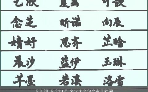 凡组词 凡字组词 名字大全包含有凡的词语成语 2023高雅有涵养的成语名字大全