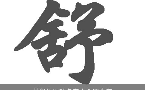 姓舒的男孩名字大全四个字