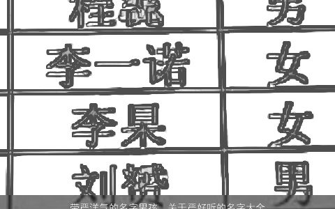 带严洋气的名字男孩  关于严好听的名字大全2024 洋气好听的带严字男孩名字大全最新