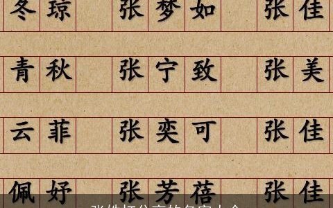 张姓打分高的名字大全