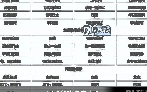 网络游戏名字大全