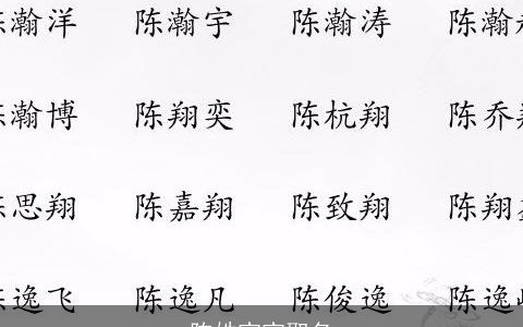 陈姓宝宝取名