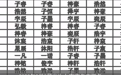 2023年5月3日出生女宝宝名字取名