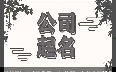 2024年注册公司名字大全 比较内敛的公司起名