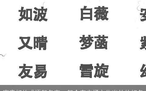 寓意好的成语起名字  起个有内涵文化出处的好名