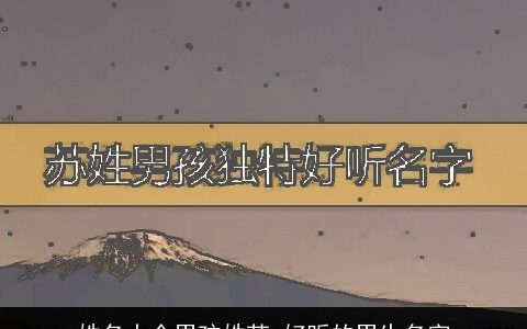 姓名大全男孩姓苏 好听的男生名字