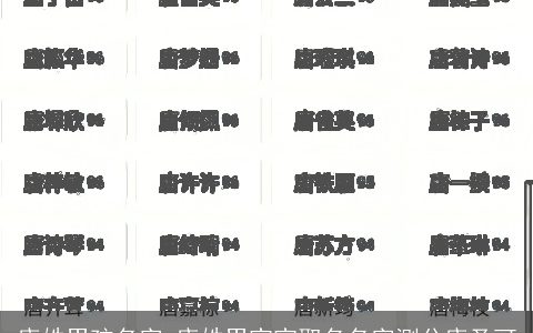 唐姓男孩名字_唐姓男宝宝取名名字测分唐圣可