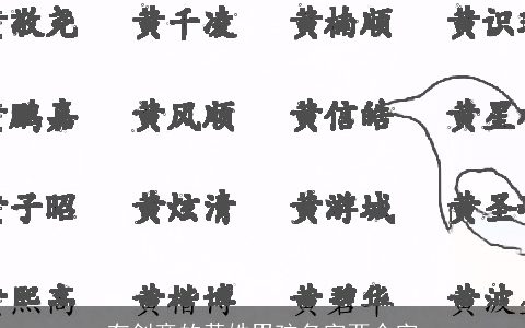 有创意的黄姓男孩名字两个字
