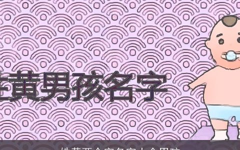 姓黄两个字名字大全男孩