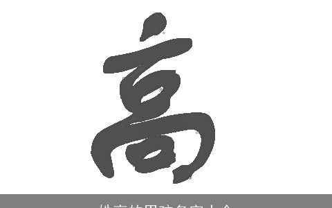 姓高的男孩名字大全