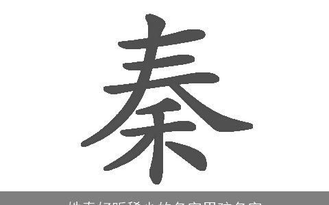 姓秦好听稀少的名字男孩名字