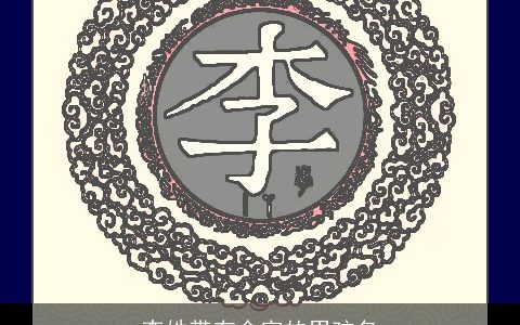 李姓带有金字的男孩名