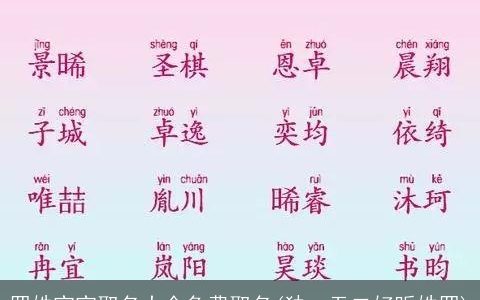 罗姓宝宝取名大全免费取名(独一无二好听姓罗)