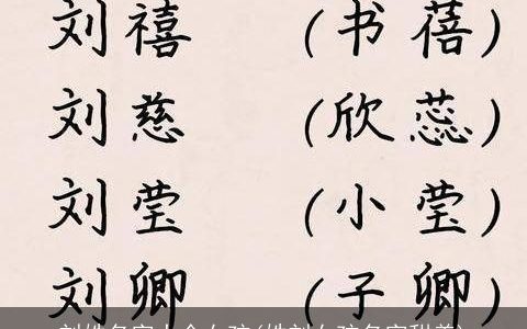 刘姓名字大全女孩(姓刘女孩名字甜美)