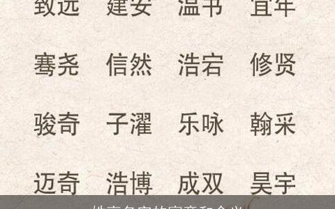 姓高名字的寓意和含义