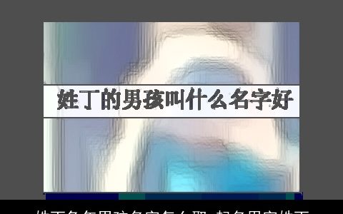 姓丁兔年男孩名字怎么取 起名用字姓丁