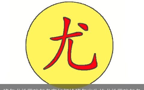 猪年尤姓男孩起名字如何给猪年出生的尤姓男孩起名