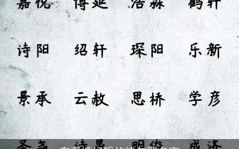 有意境好听的诗句取名字
