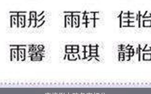 唐旖俐小孩名字打分