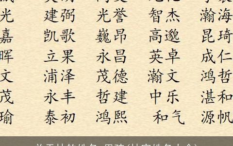 关于林的姓名 男孩(林字姓名大全)