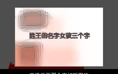 王诗后面那个字好听男孩