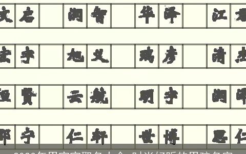 2023年男宝宝取名大全 时尚好听的男孩名字