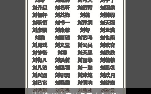 姓刘起四个字的名字大全男孩