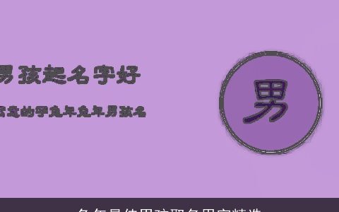 兔年最佳男孩取名用字精选