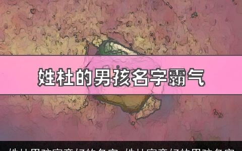 姓杜男孩寓意好的名字_姓杜寓意好的男孩名字