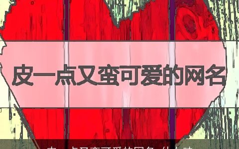 皮一点又蛮可爱的网名 仙女味