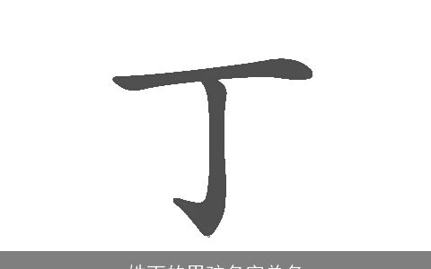 姓丁的男孩名字单名