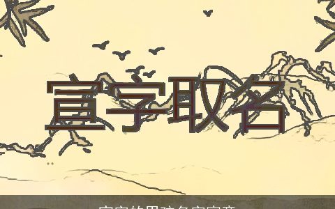 宣字的男孩名字寓意