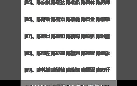 2023陈姓男孩取名要霸气的