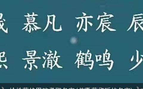 给姓蔡的男孩子取名字(关于蔡好听的名字)