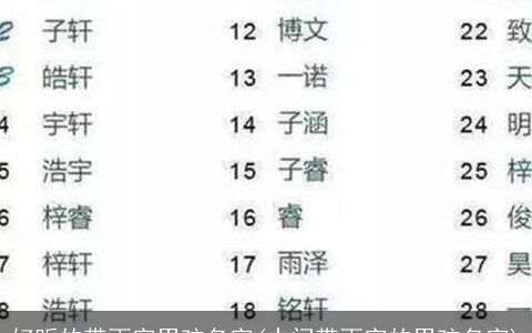 好听的带雨字男孩名字(中间带雨字的男孩名字)