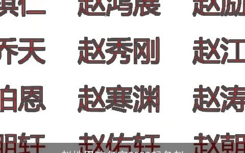 赵姓男孩名字2023起名赵