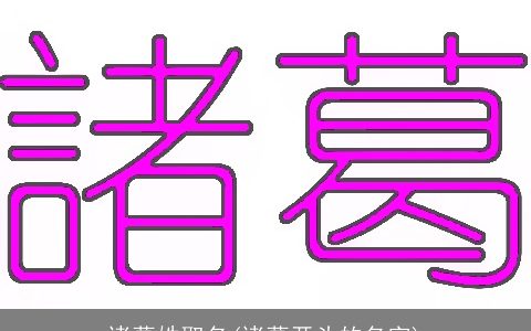 诸葛姓取名(诸葛开头的名字)