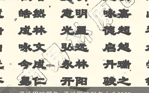 孟姓男孩属兔 孟姓男孩起名大全2023