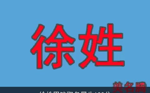 徐姓男孩取名属牛100分