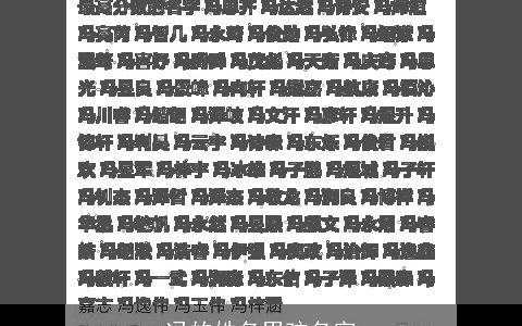 冯的姓名男孩名字