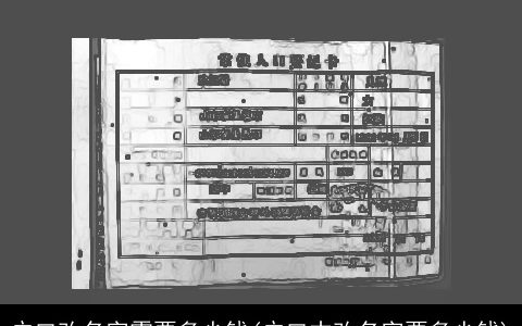 户口改名字需要多少钱(户口本改名字要多少钱)