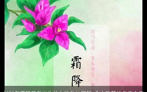 2023年霜降节气出生的女孩名如何起 令人称赞的名字合集