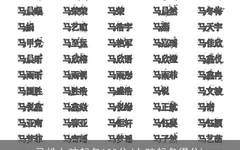 马姓女孩起名100分(女孩起名得分)