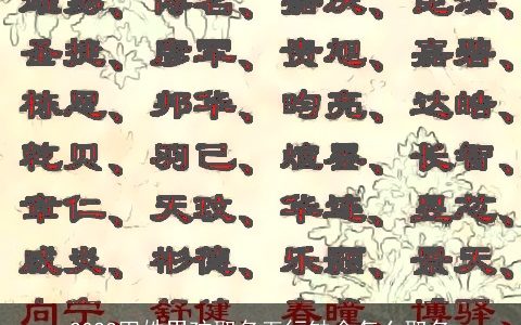 2024田姓男孩取名五行缺金怎么取名