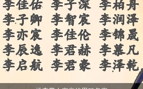 姓李带土字旁的男孩名字