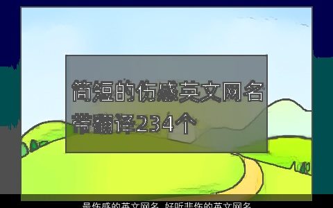 最伤感的英文网名 好听悲伤的英文网名昵称大全 伤感好听的英文网名昵称名字