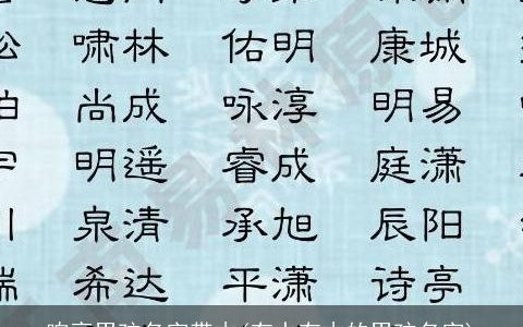 响亮男孩名字带木(有水有木的男孩名字)