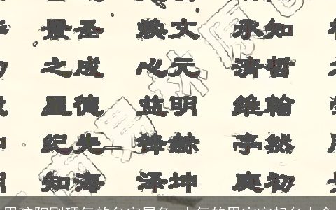 男孩阳刚硬气的名字属兔 大气的男宝宝起名大全