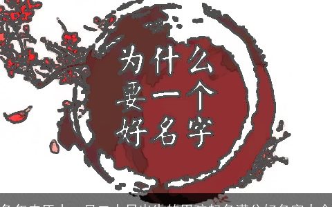 兔年农历十一月二十日出生的男孩起名满分好名字大全