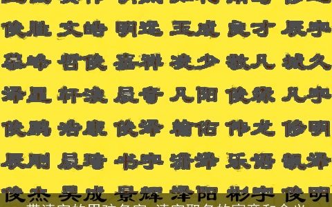 带清字的男孩名字 清字取名的寓意和含义